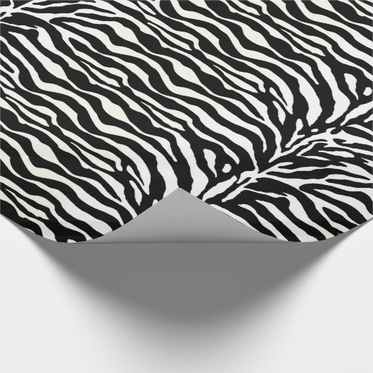 Tierdruck, Zebra in Schwarz und Weiß Geschenkpapier (Ecke)