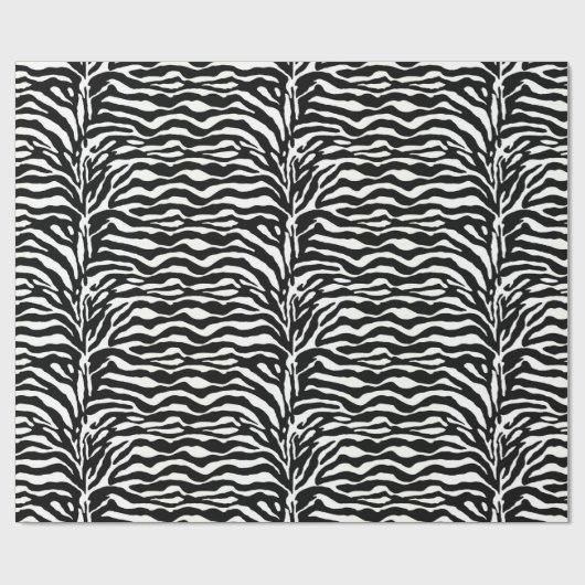 Tierdruck, Zebra in Schwarz und Weiß Geschenkpapier (Flach)