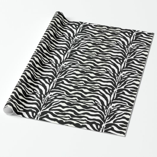 Tierdruck, Zebra in Schwarz und Weiß Geschenkpapier (Ungerollt)