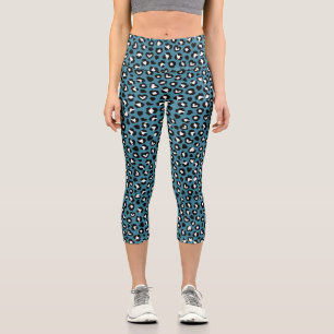 Tierdrucke, Blauer Leopard, Geparden, Herz Capri Leggings