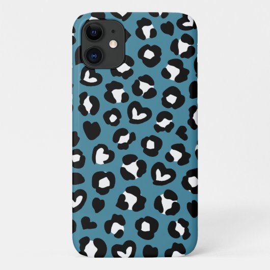 Tierdrucke, Blauer Leopard, Geparden, Herz Case-Mate iPhone Hülle (Rückseite)
