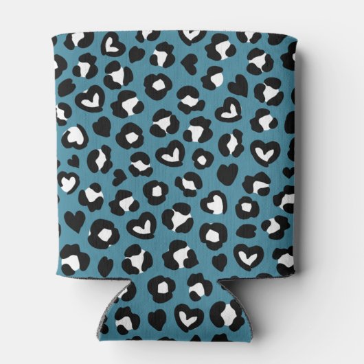 Tierdrucke, Blauer Leopard, Geparden, Herz Dosenkühler (Rückseite)