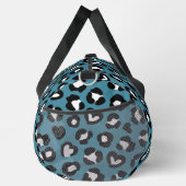 Tierdrucke, Blauer Leopard, Geparden, Herz Duffle Bag (Rechts)