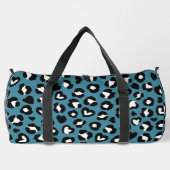 Tierdrucke, Blauer Leopard, Geparden, Herz Duffle Bag (Rückseite)
