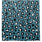 Tierdrucke, Blauer Leopard, Geparden, Herz Duschvorhang (Vorderseite)