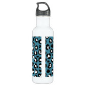 Tierdrucke, Blauer Leopard, Geparden, Herz Edelstahlflasche (Rückseite)