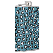 Tierdrucke, Blauer Leopard, Geparden, Herz Flachmann (Rechts)