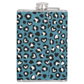 Tierdrucke, Blauer Leopard, Geparden, Herz Flachmann (Rückseite)