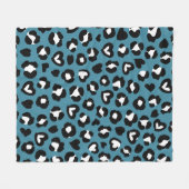 Tierdrucke, Blauer Leopard, Geparden, Herz Fleecedecke (Vorderseite (Horizontal))