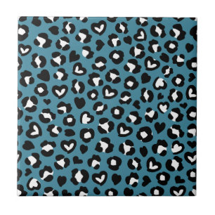 Tierdrucke, Blauer Leopard, Geparden, Herz Fliese