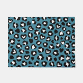 Tierdrucke, Blauer Leopard, Geparden, Herz Fußmatte (Vorderseite)