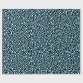 Tierdrucke, Blauer Leopard, Geparden, Herz Geschenkpapier (Flach)