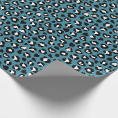 Tierdrucke, Blauer Leopard, Geparden, Herz Geschenkpapier (Ecke)