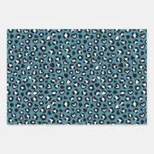 Tierdrucke, Blauer Leopard, Geparden, Herz Geschenkpapier Set (Vorderseite)