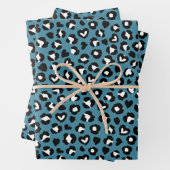 Tierdrucke, Blauer Leopard, Geparden, Herz Geschenkpapier Set (Beispiel)