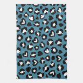 Tierdrucke, Blauer Leopard, Geparden, Herz Geschirrtuch (Vertikal)
