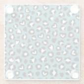 Tierdrucke, Blauer Leopard, Geparden, Herz Glasuntersetzer (Rückseite)