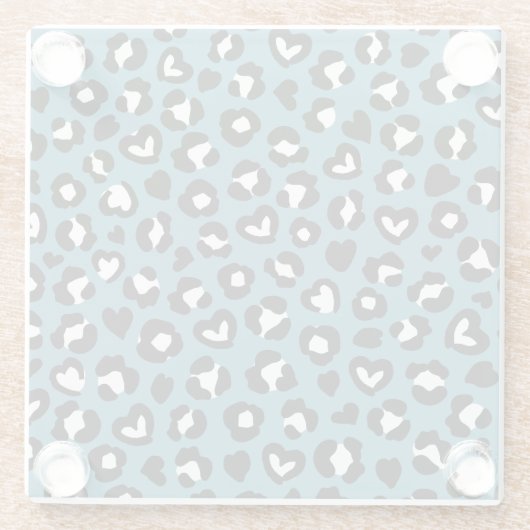 Tierdrucke, Blauer Leopard, Geparden, Herz Glasuntersetzer (Rückseite)