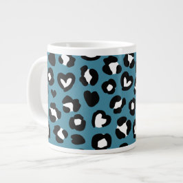 Tierdrucke, Blauer Leopard, Geparden, Herz Jumbo-Tasse