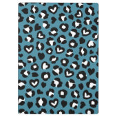 Tierdrucke, Blauer Leopard, Geparden, Herz Klemmbrett (Rückseite)