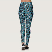 Tierdrucke, Blauer Leopard, Geparden, Herz Leggings (Rückseite)