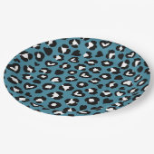 Tierdrucke, Blauer Leopard, Geparden, Herz Pappteller (Schrägansicht)