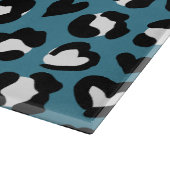 Tierdrucke, Blauer Leopard, Geparden, Herz Schneidebrett (Ecke)