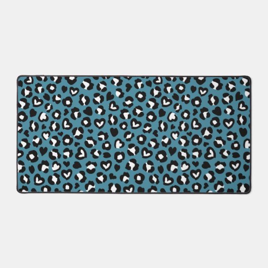 Tierdrucke, Blauer Leopard, Geparden, Herz Schreibtischunterlage (Vorderseite)