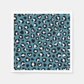 Tierdrucke, Blauer Leopard, Geparden, Herz Serviette (Vorderseite)