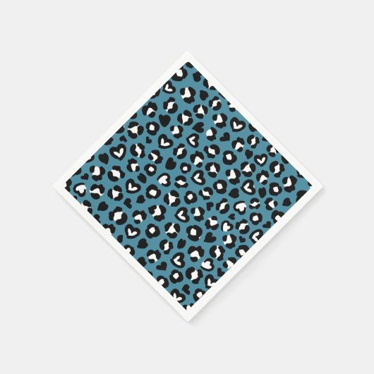 Tierdrucke, Blauer Leopard, Geparden, Herz Serviette (Ecke)