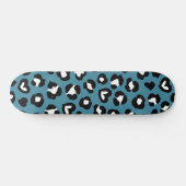 Tierdrucke, Blauer Leopard, Geparden, Herz Skateboard (Horizontal)