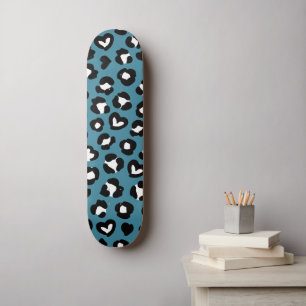 Tierdrucke, Blauer Leopard, Geparden, Herz Skateboard