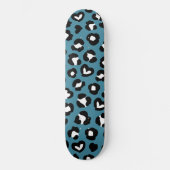 Tierdrucke, Blauer Leopard, Geparden, Herz Skateboard (Vorderseite)