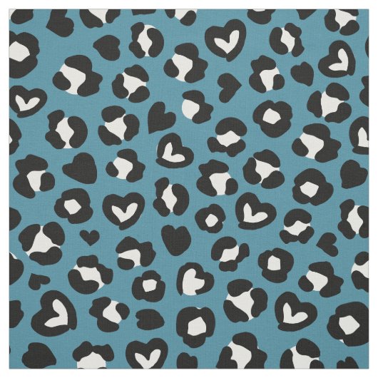 Tierdrucke, Blauer Leopard, Geparden, Herz Stoff (Muster)