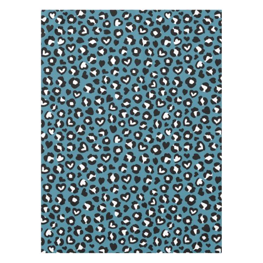Tierdrucke, Blauer Leopard, Geparden, Herz Tischdecke (Vorderseite)
