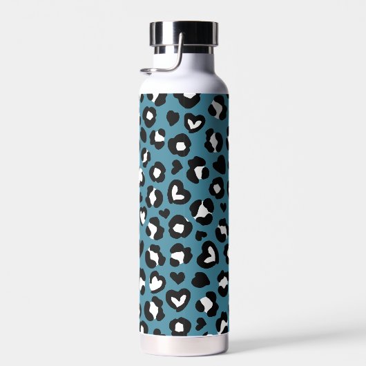 Tierdrucke, Blauer Leopard, Geparden, Herz Trinkflasche (Rechts)
