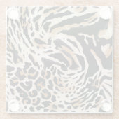 Tierdrucke: Leopard Zebra Tiger Glasuntersetzer (Rückseite)