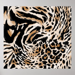 Tierdrucke: Leopard Zebra Tiger Poster