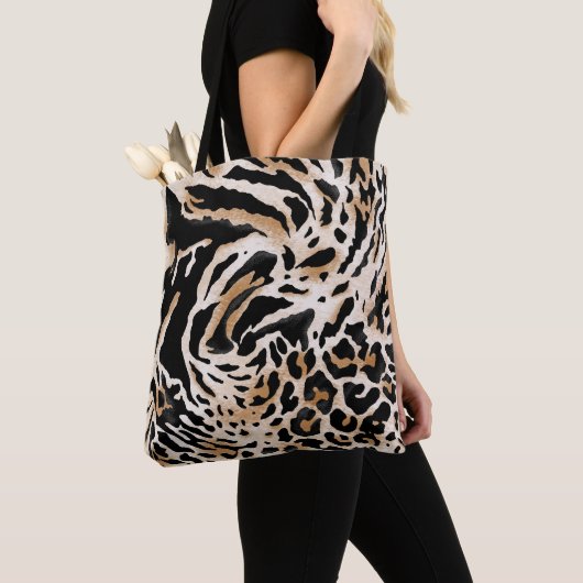 Tierdrucke: Leopard Zebra Tiger Tasche (Von Nahem)
