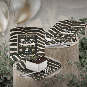 Tierdrucken Zebra Geburtstagspopolette Pappteller