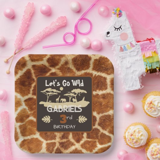 TierdruckGiraffe Geburtstagspopolette Pappteller (Party)