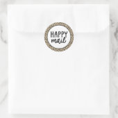 Tierdruckleopard - Happy Mail Runder Aufkleber (Tasche)