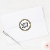 Tierdruckleopard - Happy Mail Runder Aufkleber (Umschlag)