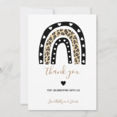 Tierdruckleopard Regenbogen Babydusche Dankeskarte (Vorderseite)