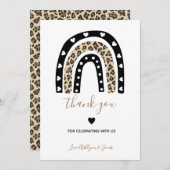 Tierdruckleopard Regenbogen Babydusche Dankeskarte (Vorne/Hinten)