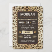 Tierdruckleopard zum Geburtstag Einladung (Rückseite)