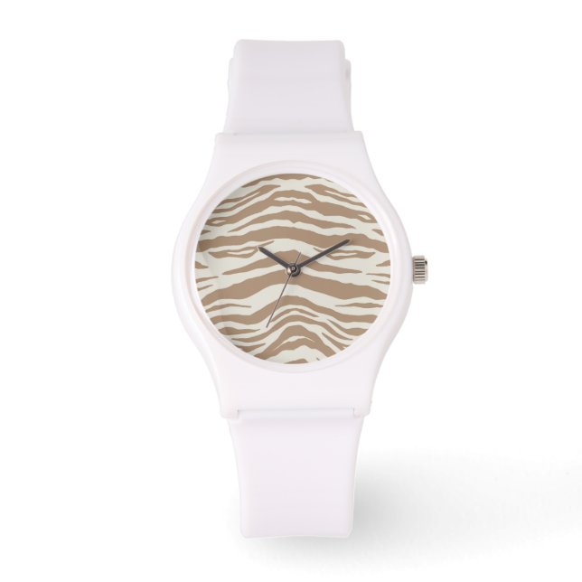 TIERDRUCKNEUTRAL ZEBRA CUSTOM WHITE WATCH ARMBANDUHR (Vorderseite)