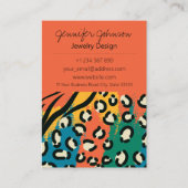 Tierdruckorangefarbene Juwelierpflegekarten Visitenkarte (Vorderseite)