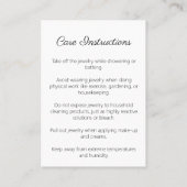 Tierdruckorangefarbene Juwelierpflegekarten Visitenkarte (Rückseite)