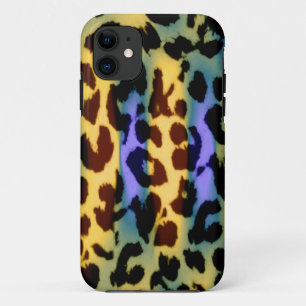 Tierdruckpelzhaut von Leoparden Retro bunte 3 iPhone 11 Hülle